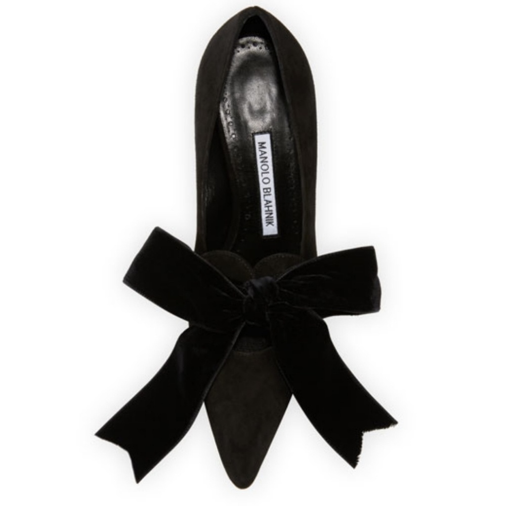 SOLD❌Manolo Blahnik Black Leather Serba Bow Pumps - Picture 8 of 8